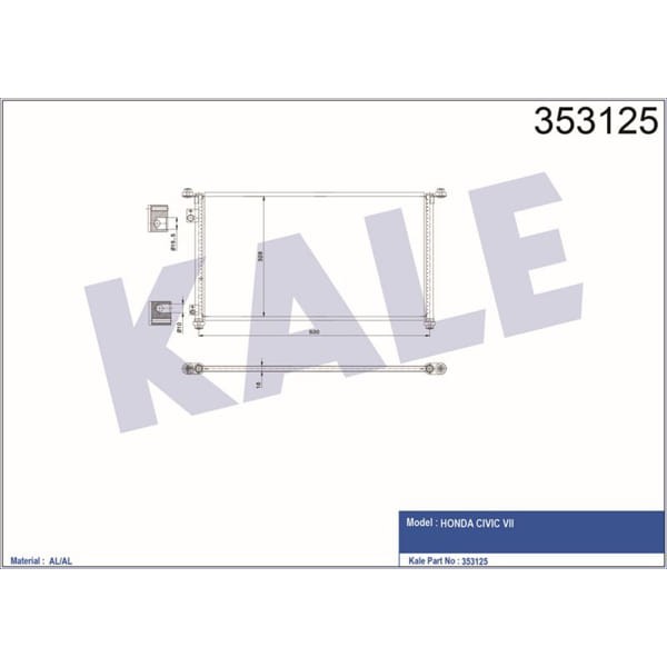 KALE OTO Radyatör 353125 Klima Radyatörü Civic Vıı