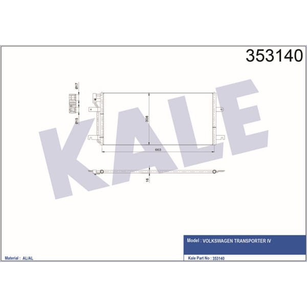 KALE OTO Radyatör 353140 Klima Radyatörü Volkswagen Transporter T4
