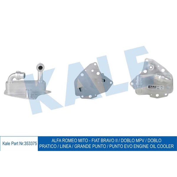 KALE OTO Radyatör 353375 Yağ Soğutucu Alfa Mıto Bravo II Doblo Linea Grande Punto Punto Evo 