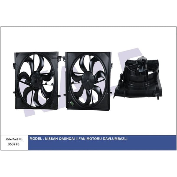 KALE OTO Radyatör 353775 Fan Motoru Davlumbazlı Nissan: Qashqai II 1.2 Dıg 13-