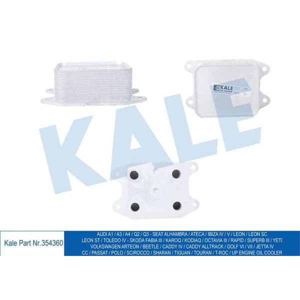 KALE OTO Radyatör 354360 Yağ Soğutucu Golf VII-Passat-Polo 1.2Tsı-1.4Tsı 