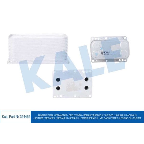 KALE OTO Radyatör 354465 Yağ Soğutucu Renault : Kadjar - Megane II III - Trafic II - Laguna / Nissan