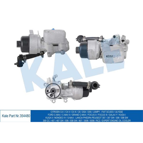 KALE OTO Radyatör 354480 Yağ Soğutucusu (Komple) P307-P3008-Expert III-Jumpy III-Rcz-P308-P607-P508-