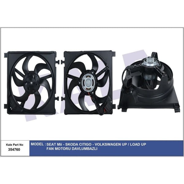 KALE OTO Radyatör 354760 Fan Motoru (Davlumbazlı) (Klimasız) Mıı Cıtıgo Up Load Up 1.0 Cng Fsı 11-