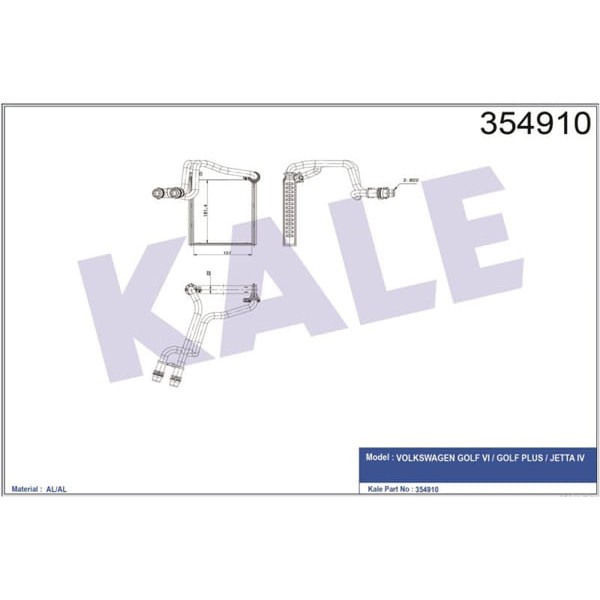 KALE OTO Radyatör 354910 Kalorifer Radyatörü (157×176×22) Golf VI Golf Plus Jetta IV 1.2 1.4 1.6 2.0 