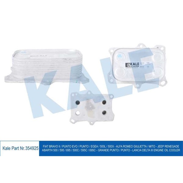 KALE OTO Radyatör 354925 Yağ Soğutucu Egea 1.4 16- Bravo II - Punto Evo - 500L-500X /Alfa Romeo: Gıu