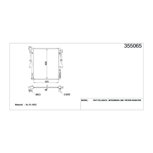 KALE OTO Radyatör 355065 Radyatör Al/Pl/Brz L200-Tırton-Fiat Fullback At 