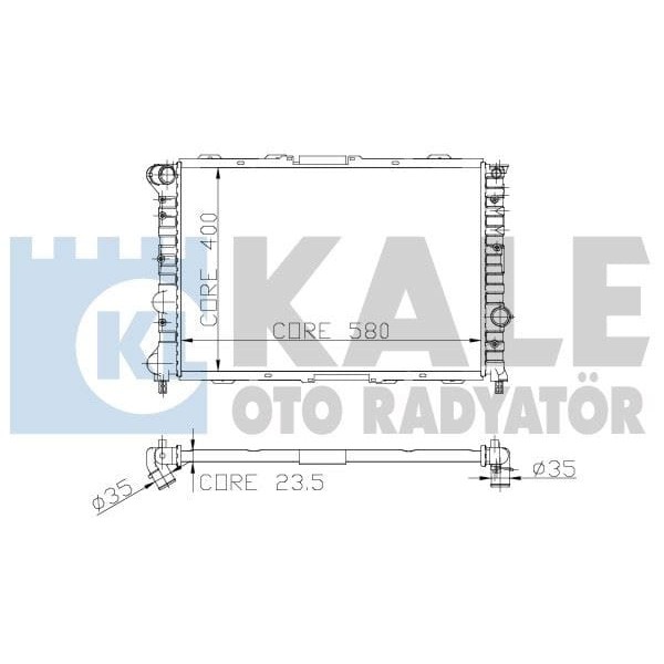 KALE OTO Radyatör 3901011PA Su Radyatörü Alfa 156 1.9 2.4 Jtd 16V 00-06 Ac 1 Sıra Cu - Pl Bakır