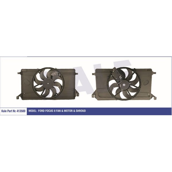 KALE OTO Radyatör 413500 Fan Motoru Focus II Davlumbazlı 300W-385Mm 