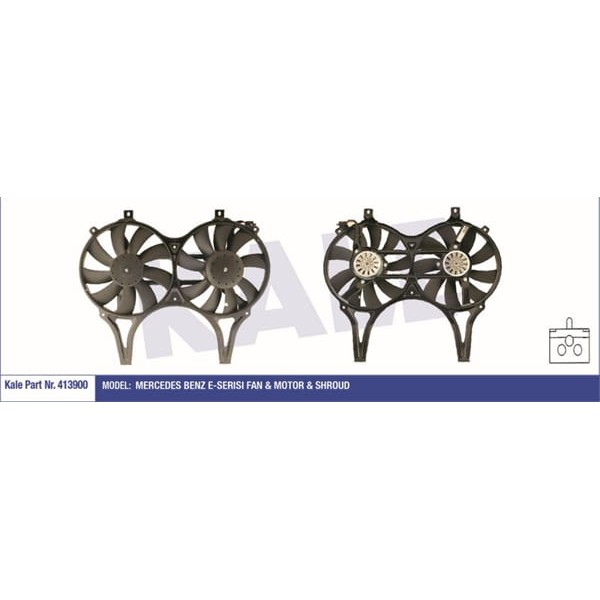 KALE OTO Radyatör 413900 Fan Motoru Mercedes W210 95- Davlumbazlı 350W 295Mm 