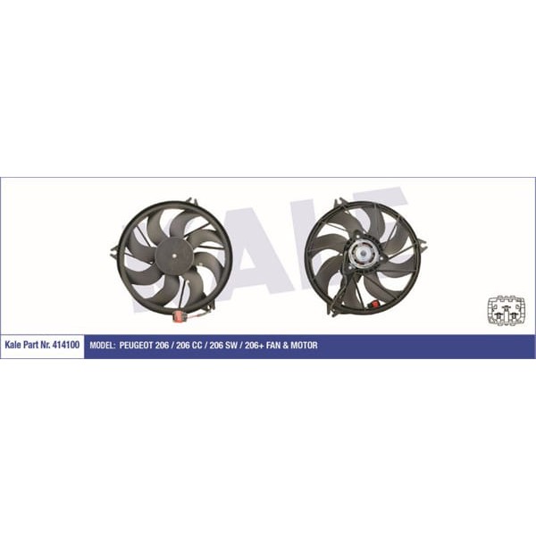 KALE OTO Radyatör 414100 Fan Motoru 206 1.4 1.6 16V 02- 1.4 HDI 08- Ac 250W-385Mm