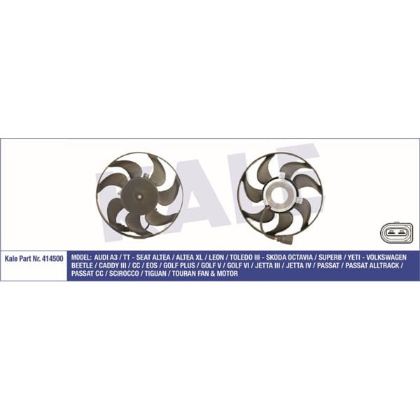 KALE OTO Radyatör 414500 Fan Motoru Golf V VI  Plus Jetta III IV Passat Cc Caddy III Touran 200W-295 