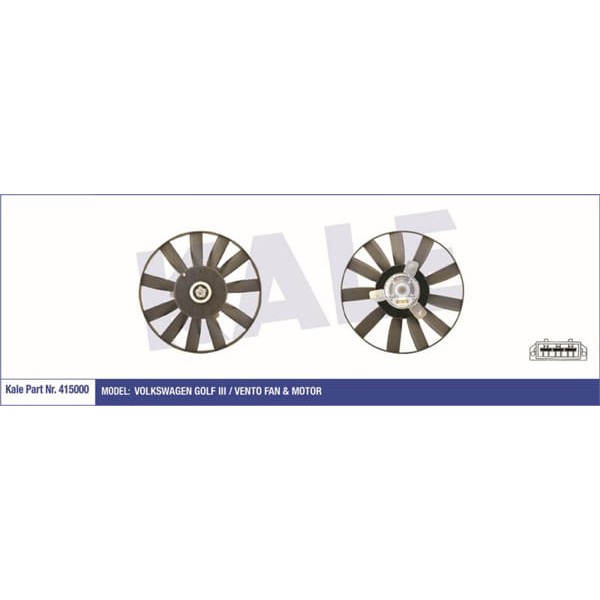 KALE OTO Radyatör 415000 Fan Motoru Golf III Vento Davlumbazlı 80W 305Mm 