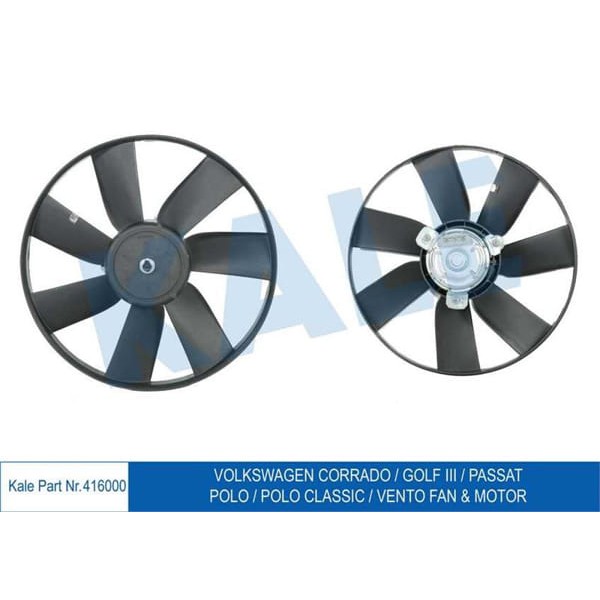 KALE OTO Radyatör 416000 Fan Motoru Golf III Golf IV Passat / Cordoba Ibiza 1.8 1.9TDI Davlumbazlı 7 