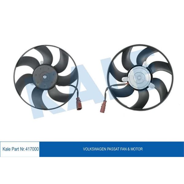 KALE OTO Radyatör 417000 Fan Motoru Golf V 03- Golf VI 08- Jetta IV 10- Jetta III 05- Passat B6 B7 C