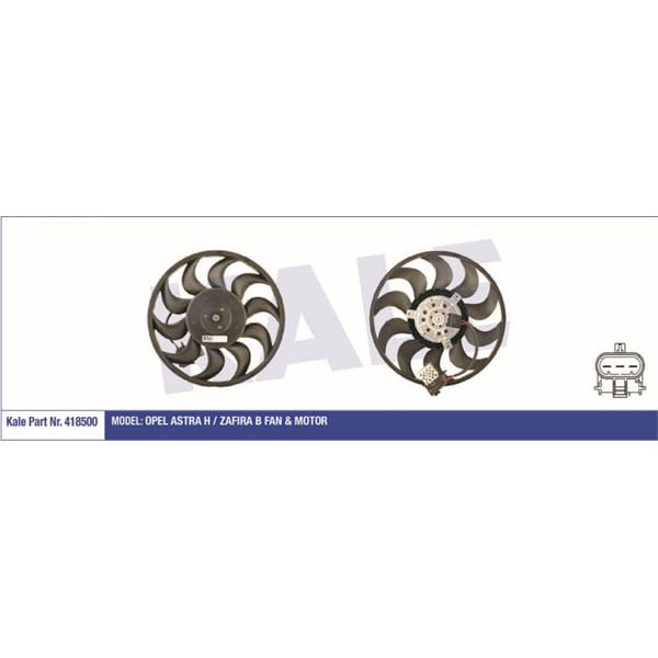 KALE OTO Radyatör 418500 Fan Motoru Radyatör Astra H 05- 1.3 Cdtı 1.7 Cdtı 1.9 Cdtı Zafira B 05- 280