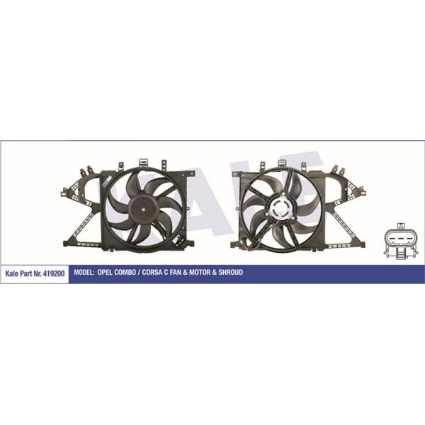 KALE OTO Radyatör 419200 Fan Motoru Radyatör Corsa C 00- 1.0 12V 1.2 16V 1.6 Corsa C 00- 1.0 12V 1.2