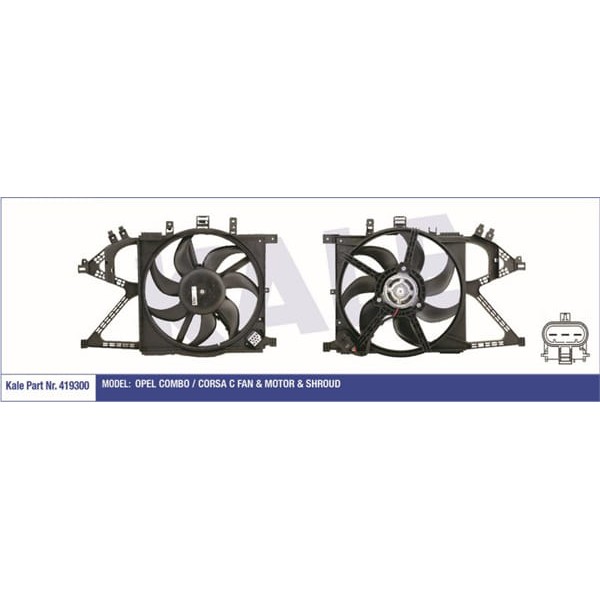 KALE OTO Radyatör 419300 Fan Motoru Radyatör Corsa C 00- 1.0 12V 1.2 16V 1.4 16V Nac Combo 00- Tigra