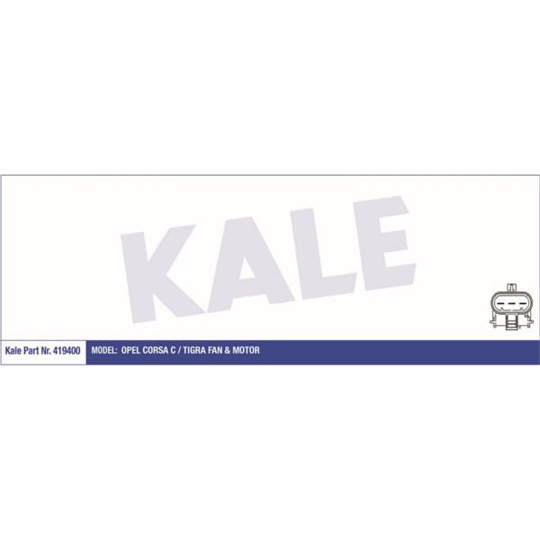 KALE OTO Radyatör 419400 Fan Motoru Corsa C 00- 1.3 Cdtı 1.7 Dtı Davlumbazlı 250W-294Mm 