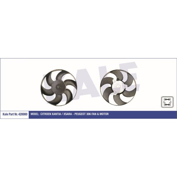 KALE OTO Radyatör 420000 Fan Motoru 306 / Xsara Xantıa 220W-320Mm 