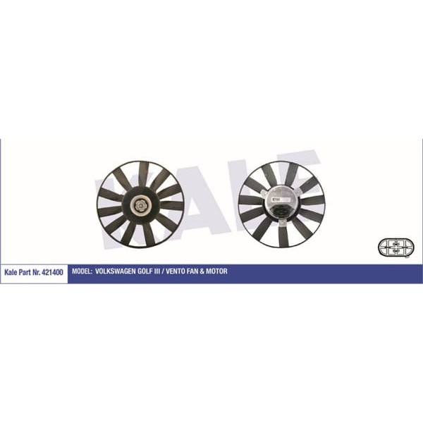 KALE OTO Radyatör 421400 Fan Motoru Golf III Vento Davlumbazlı 120W 303Mm 