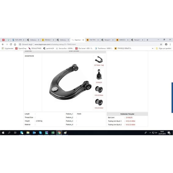 KAPIMSAN 23-70665 Salıncak Ön Sol Üst Amarok 10- 