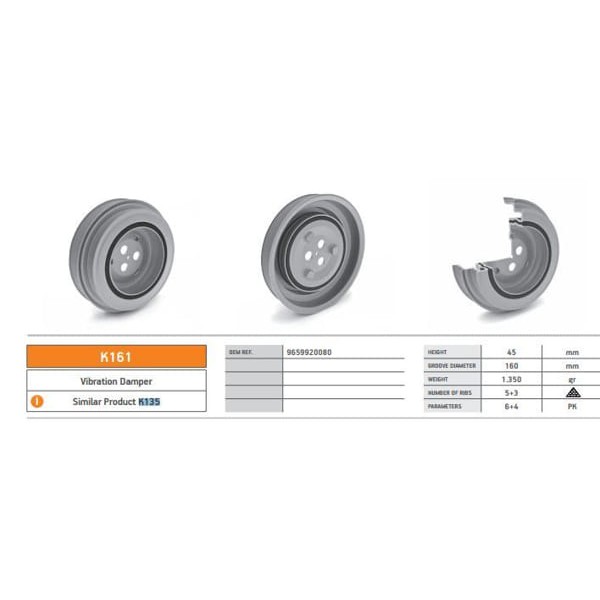 KENTPAR K135 Krank Kasnağı Ducato Boxer Jumper V347 06- 2.2 HDI Jtd TDCI K161 