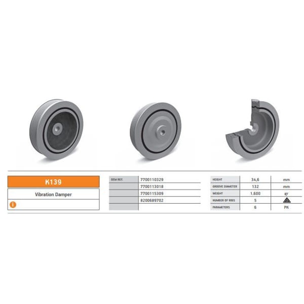 KENTPAR K139 Krank Kasnağı CLIO Kangoo Laguna Megane I 1.9 Dtı 97-04 F9Q Motor
