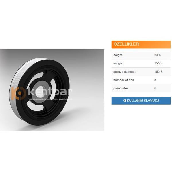 KENTPAR K142 Krank Kasnağı 206 307 406 C3 1.4 HDI Fiesta Fusion Focus 1.4 Focus Cmax 1.6 TDCI