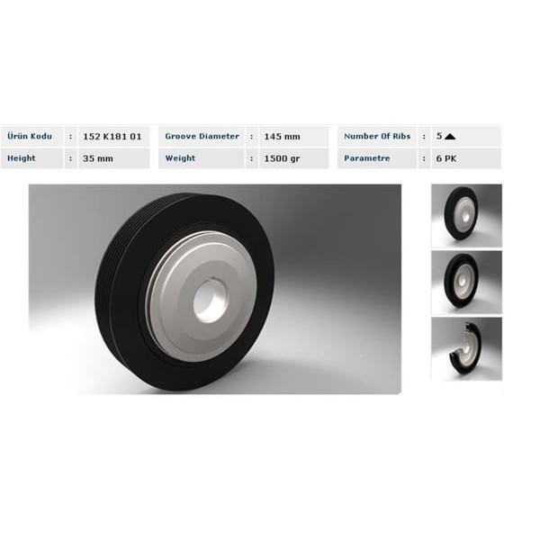 KENTPAR K181 Krank Kasnağı P206-P307-P406-P407-P607-P807-Expert-C4-C5-C8-Jumpy-Xsara-Scudo 2,0-16V(E