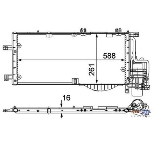 KNECHT AC336000P Klima Radyatörü (Kondenser) 01- Corsa.C 1.3D *Z13Dt* 