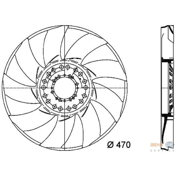 KNECHT CFW24000P Fan Pervanesi (Çap 470Mm) E65 E66 E67 N62 B36 A (Eno:8Mv376733241)