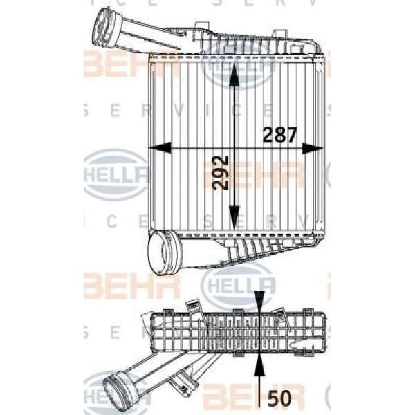 KNECHT CI142000P Turbo Radyatörü Intercooler Sağ 07- Touareg Q7 Cayenne 3.0TDI 