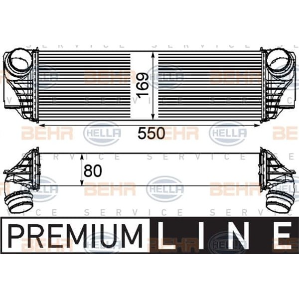 KNECHT CI185000P Turbo Radyatörü (550×169×80)(Otomatik) F07 F10 F11 F01 F02 N57 D30 B (Eno:8Ml376746 