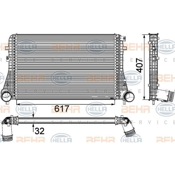 KNECHT CI208000P Turbo Radyatörü Intercooler 05- Passat Golf V A3 1.4Tsi-2.0TDI
