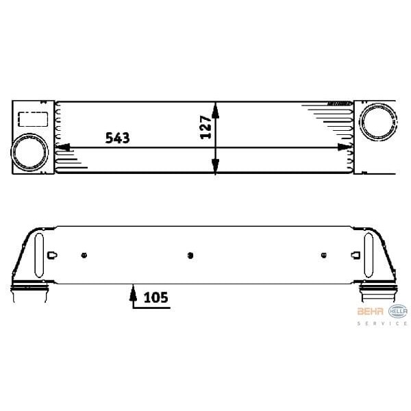 KNECHT CI75000P Turbo Radyatörü (543×127×105)(Otomatik) E65 E66 E67 M57 D30 (306D2) (Eno:8Ml37672345 