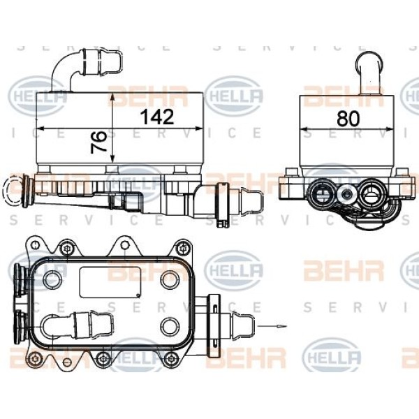 KNECHT CLC18000P Şanzıman Yağ Soğutucu (142×80×76) E60 E61 E63 E65 E83 M47 D20 (204D4) (Eno:8Mo37672 