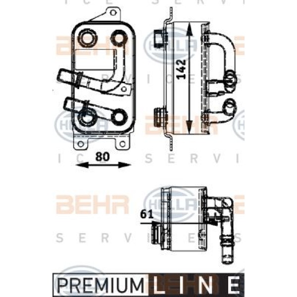 KNECHT CLC43000P Yağ Soğutucu (142×80×61) E60 E61 E62 E63 M54 B22 (226S1) (Eno:8Mo376726191)