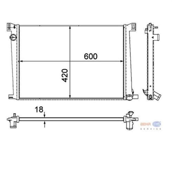 KNECHT CR1123000P Su Radyatörü (600×420×18) R56 R57 R60 R55 R58 N12 B14 A (Eno:8Mk376754591) 