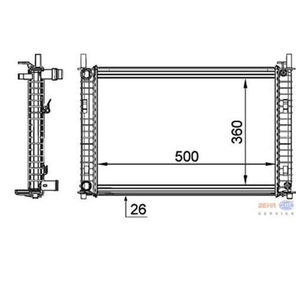 KNECHT CR1356000S Su Radyatörü (440×695) Ford Fiesta V/ Fusion 1.4 (Eno:8Mk376764321) 