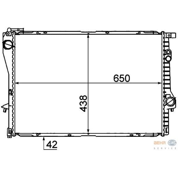 KNECHT CR281000P Su Radyatörü (650×438×42)(Otomatik) E39 E38 M52 B20 (206S3) (Eno:8Mk376712231)