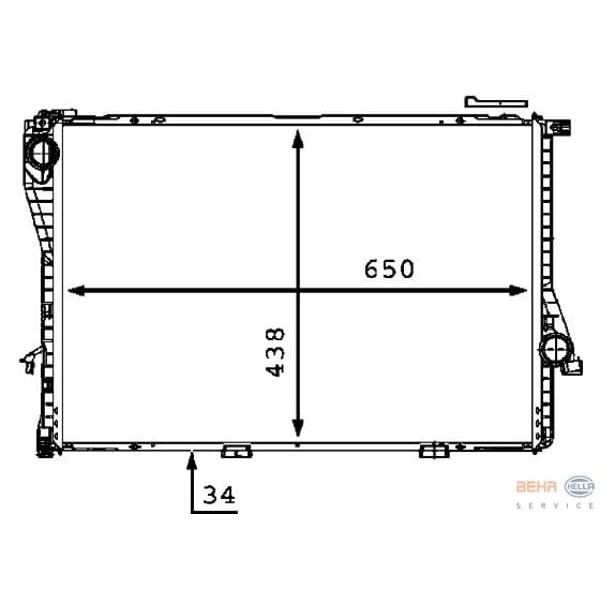 KNECHT CR295000P Su Radyatörü (650×438×34) (Mekanik)(Otomatik) E39 E38 M52 B20 (206S3) (Eno:8Mk37671