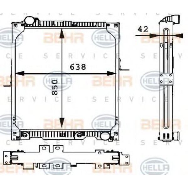 KNECHT CR572000P Su Radyatörü (623×378×40) E60 E65 E66 E67 M57 D25 (256D2) (Eno:8Mk376719011)