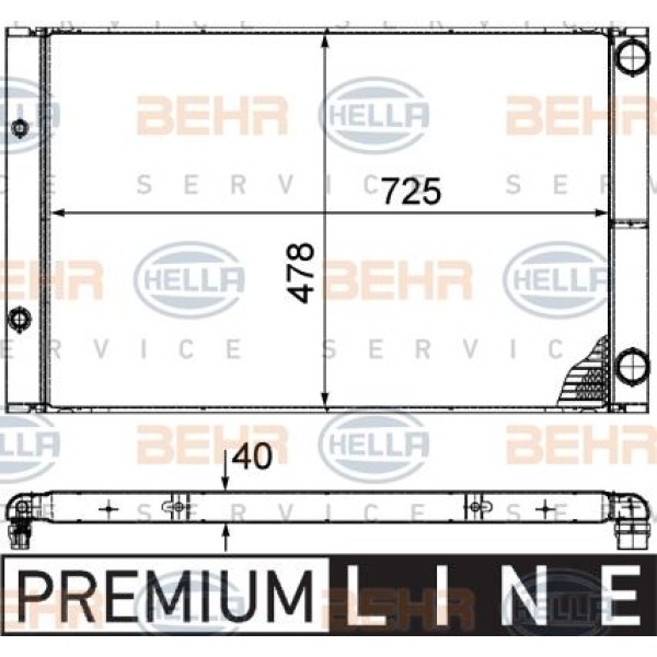 KNECHT CR576000P Su Radyatörü (725×478×40) A8 3.2 Guattro 4.2 Guattro 02-10 Bfl Bfm (Eno:8Mk37671909 