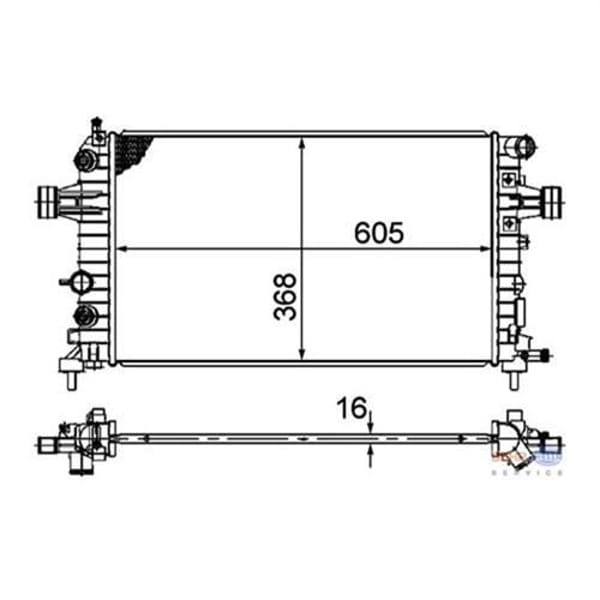 KNECHT CR918000S Su Radyatörü (600×368×16) Astra H 1.2 1.4 1.6 1.8 05-10 Z12Xep Z14Xep Z16Xnt A16Xnt 