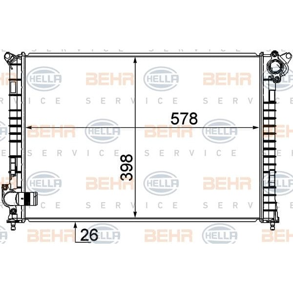 KNECHT CR983000S Su Radyatörü (578×398×26) R50 R53 R52 W10 B16 A (Eno:8Mk376749501) 