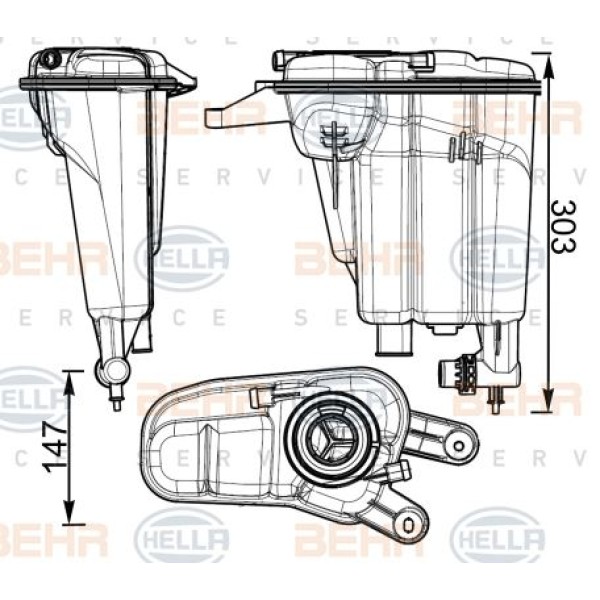 KNECHT CRT95000S Genleşme Kavanozu 12- Aı.A4-A5-Q5