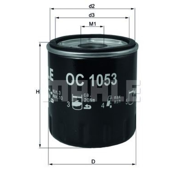 KNECHT OC1053 Yağ Filtresi Transporter T5 10- 2.0 BıTDI Cfca