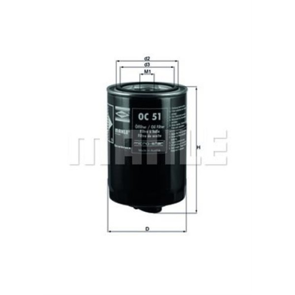 KNECHT OC51OF Yağ Filtresi Golf III 83-99 Polo 82-96 Jetta 80-91 Passat 80-96 Caddy II 95-04 Transpo