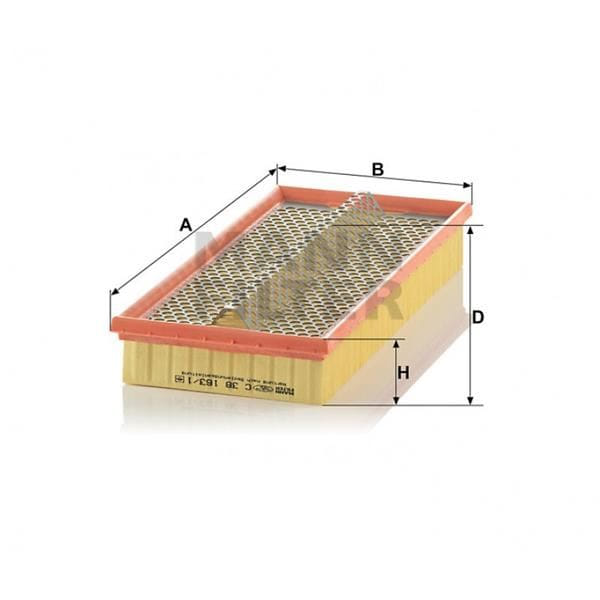 MANN C381631 Hava Filtresi Mercedes 190 Serıe W201 190 D 2.5 94Hp 89-93